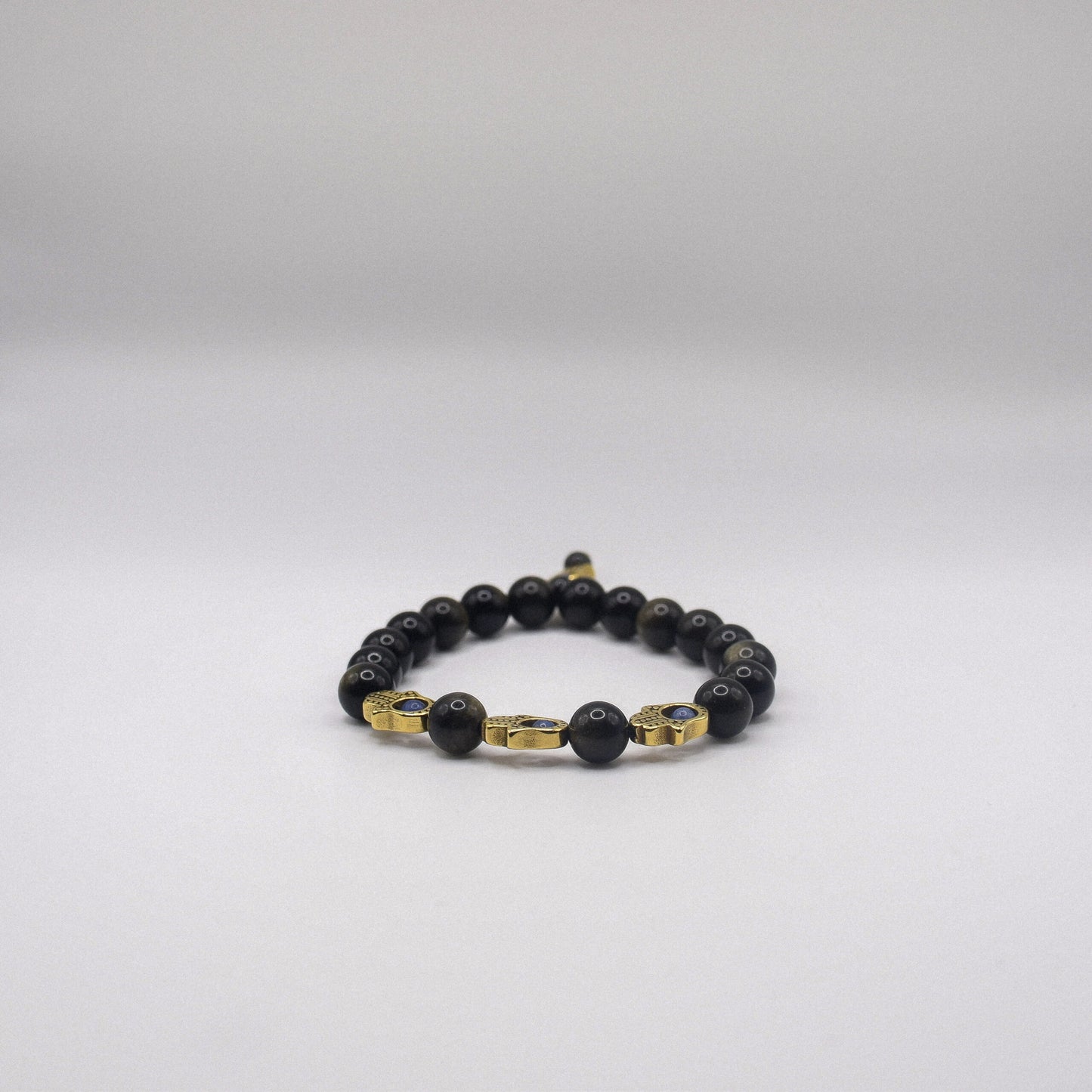 Golden Obsidian Hamsa Bracelet