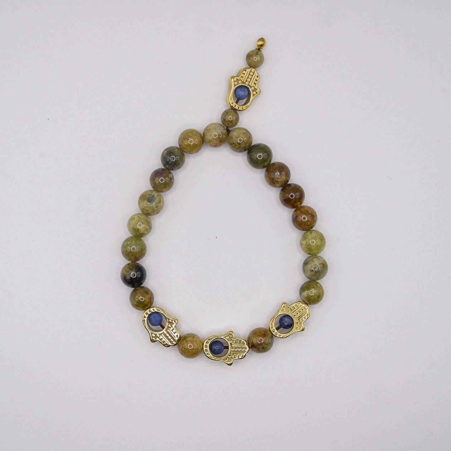 Garnet Hamsa Bracelet