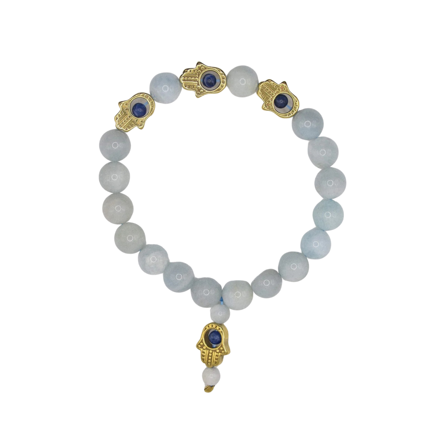Aquamarine Hamsa Bracelet