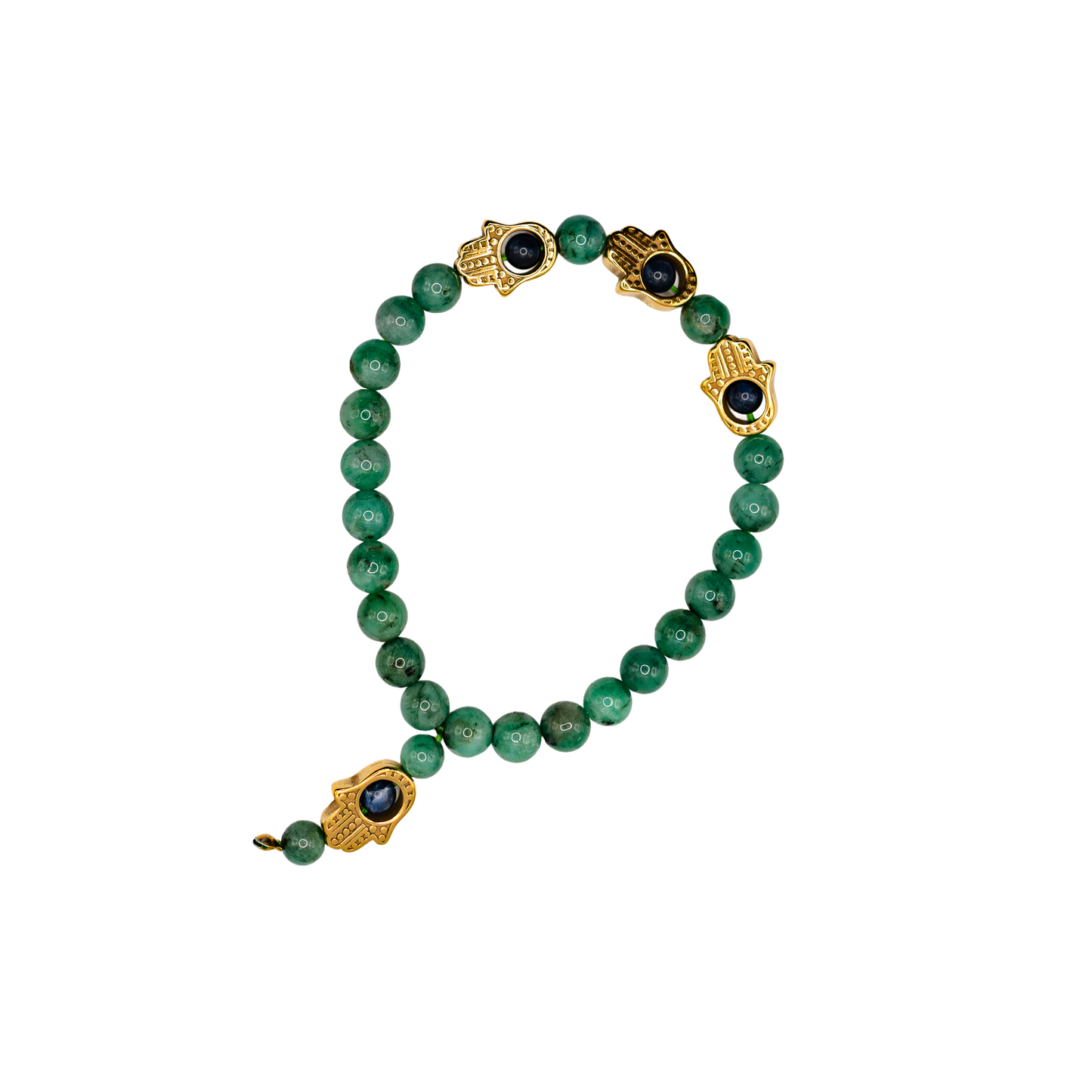 Emerald Hamsa Bracelet