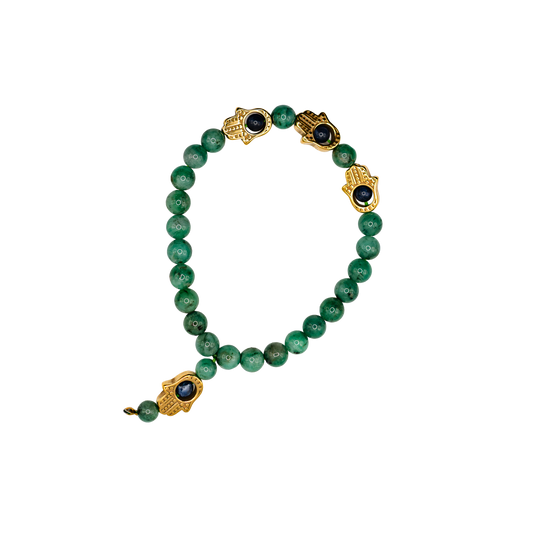 Emerald Hamsa Bracelet