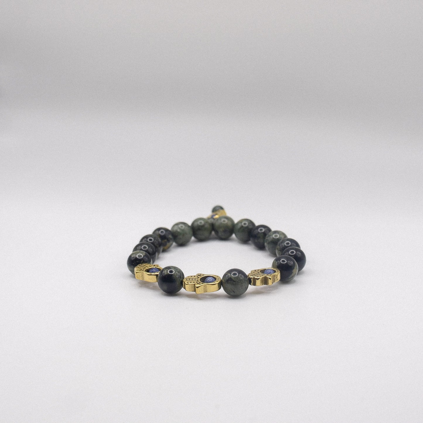 Jasper Kambaba Hamsa Bracelet