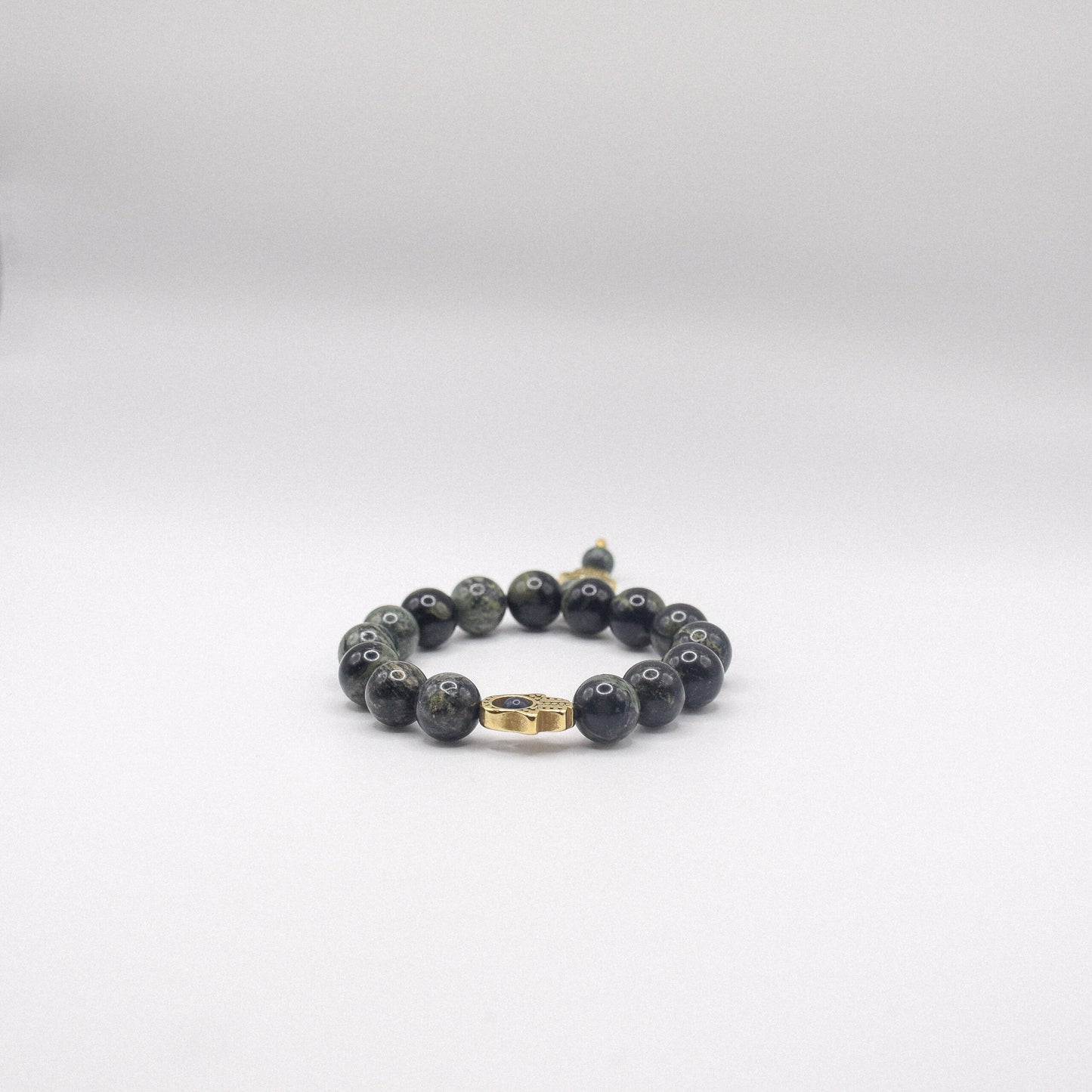 Jasper Kambaba Hamsa Bracelet