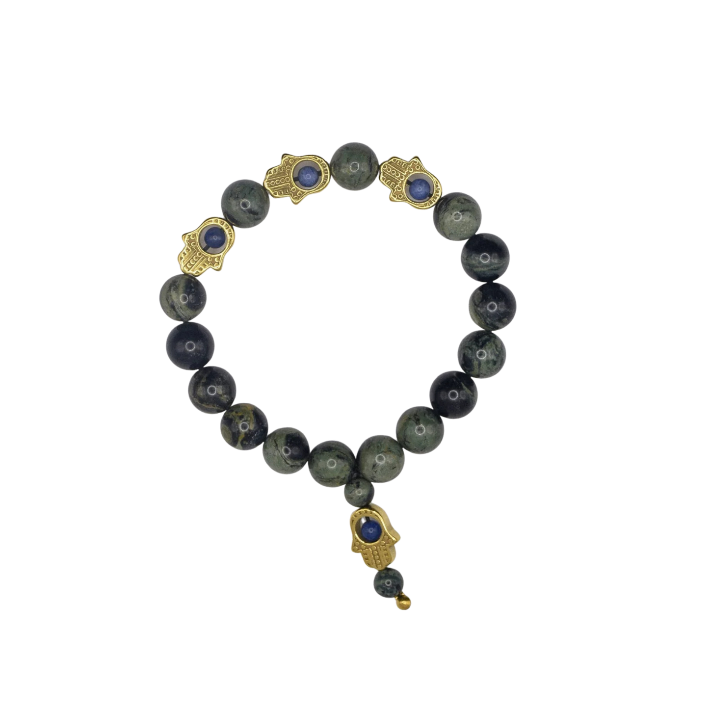 Jasper Kambaba Hamsa Bracelet