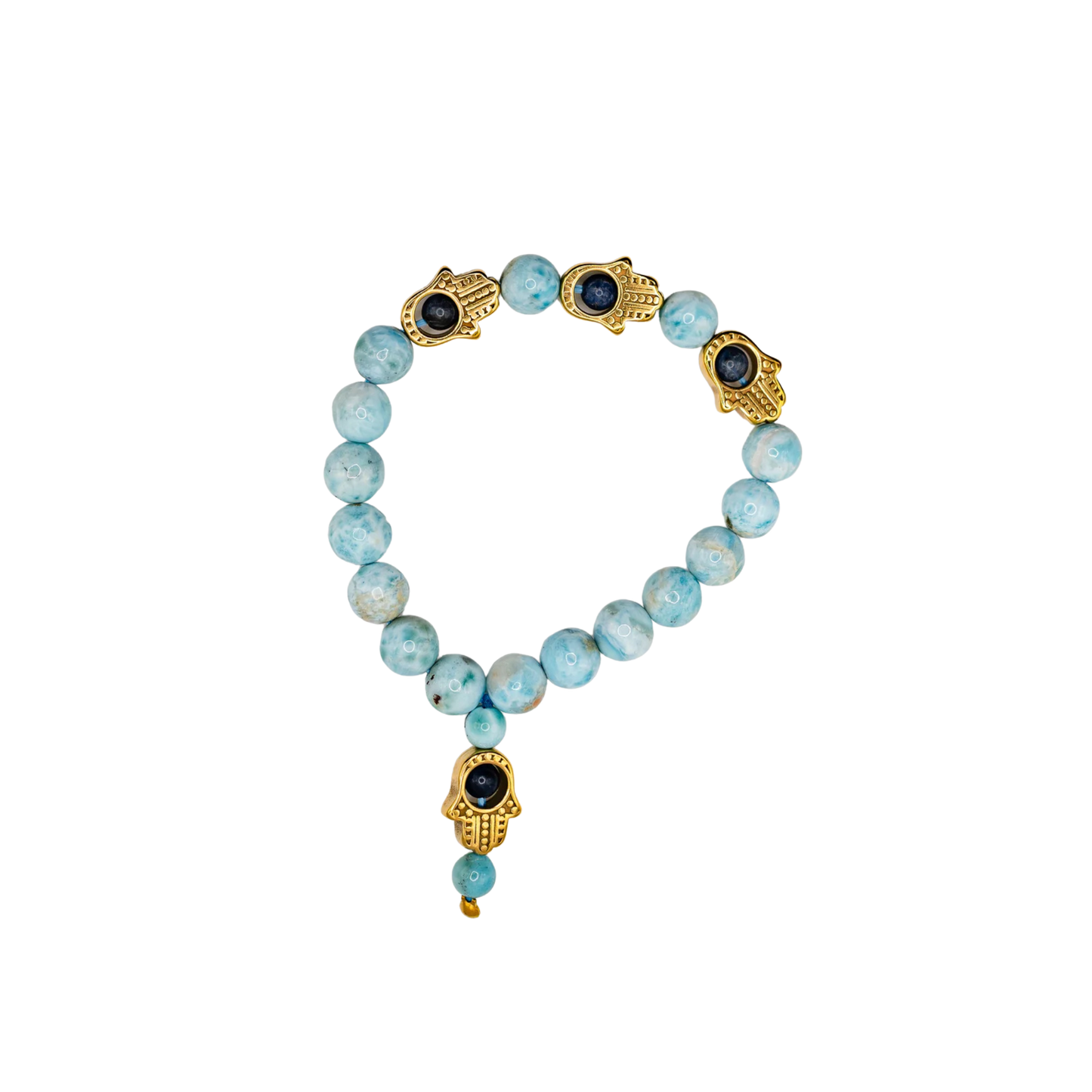 Larimar Hamsa Bracelet