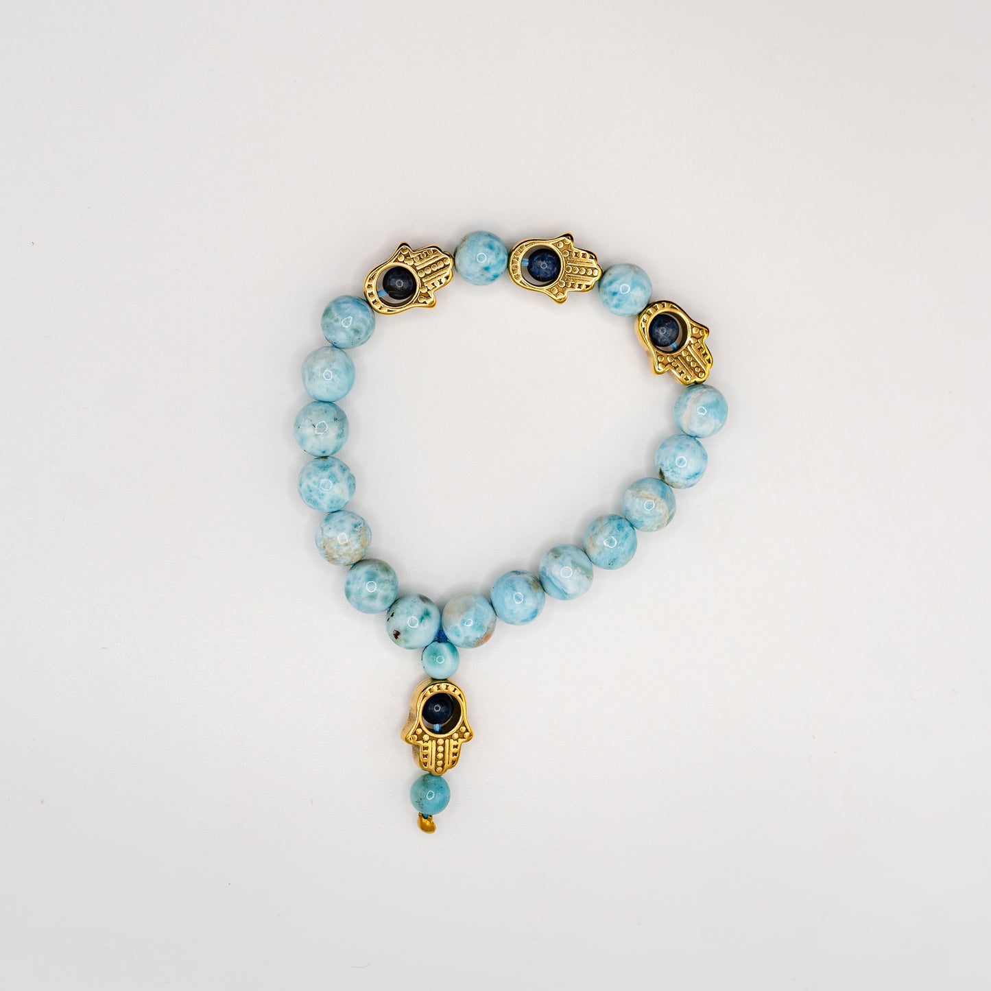 Larimar Hamsa Bracelet