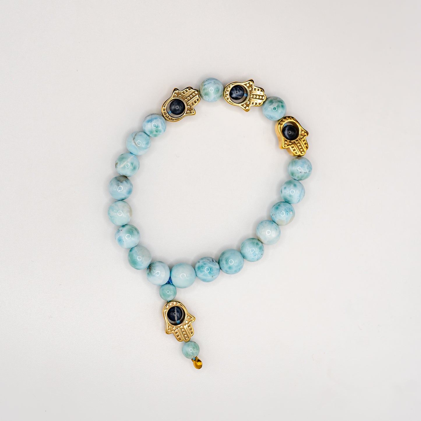 Larimar Hamsa Bracelet