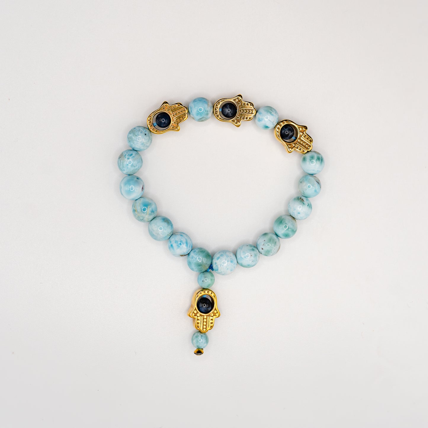 Larimar Hamsa Bracelet