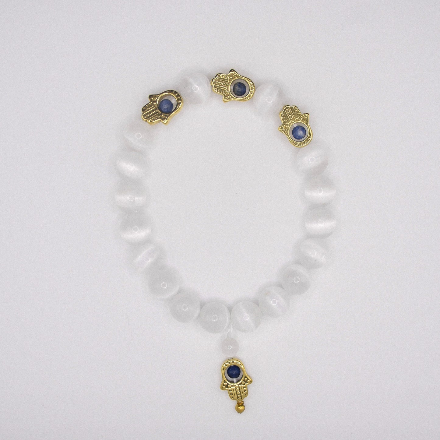 Selenite Hamsa Bracelet