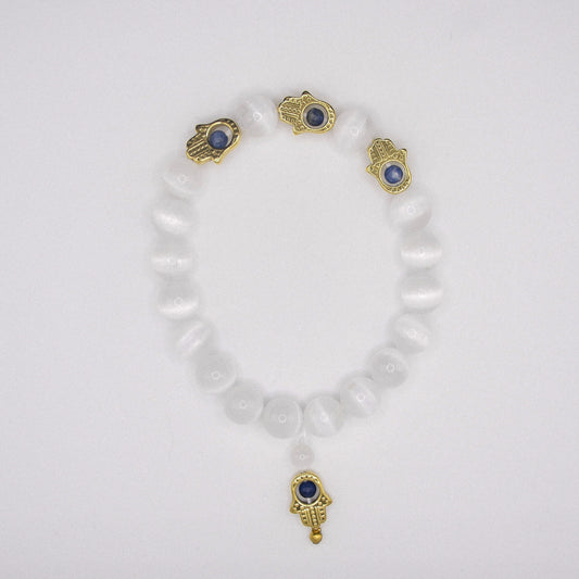 Selenite Hamsa Bracelet